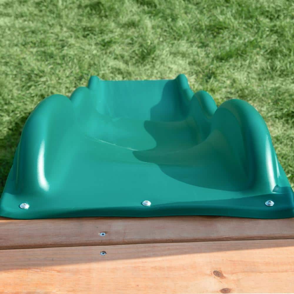 Forest Green Durable Plastic Wave Slide for 4' Deck