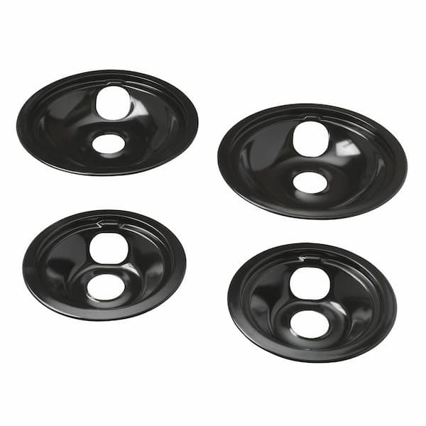 Porcelain Drip Bowl for GE Range in Black (4-Pack)