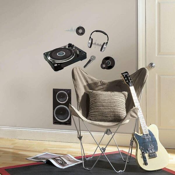 RoomMates 5 in. x 19 in. Guy's DJ Peel and Stick Wall Decal
