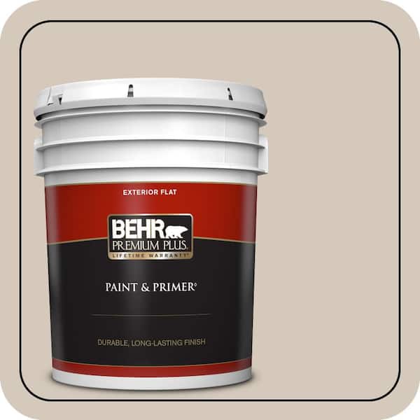 BEHR PREMIUM PLUS 5 gal. #BNC-02 Understated Flat Exterior Paint & Primer