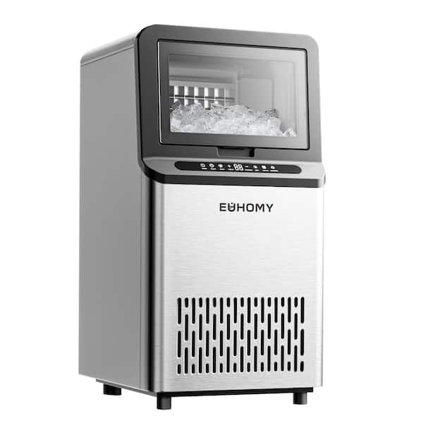 EUHOMY 15.3 in 100 lbs. /24H Commercial Ice Maker in Stainless Steel, Freestanding/Undercounter, Auto-Cleaning