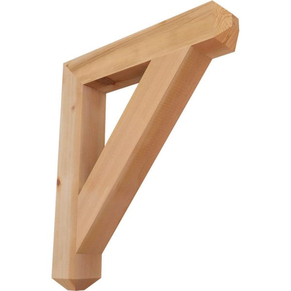 Ekena Millwork 3.5 in. x 28 in. x 24 in. Western Red Cedar Traditional Craftsman Smooth Bracket