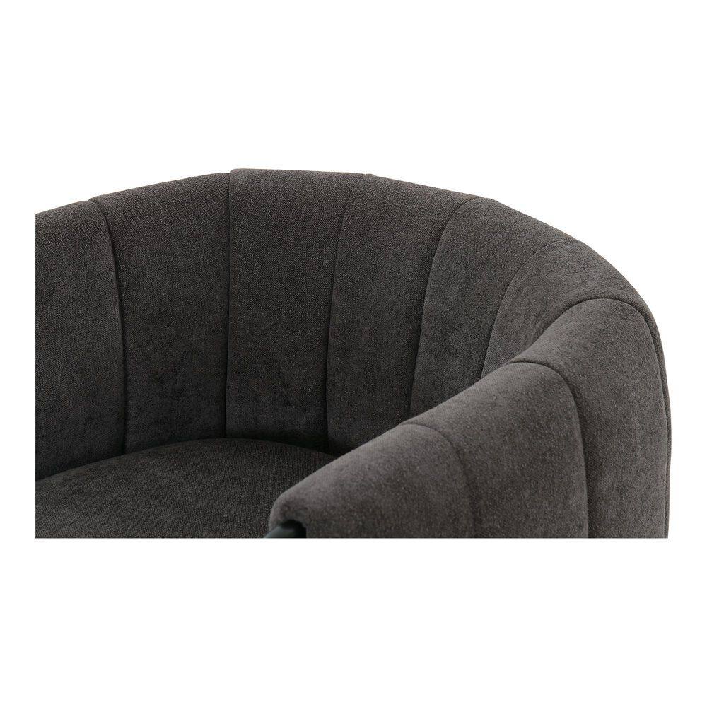 Dark Gray Polyester Upholstered Armchair with Wood Frame