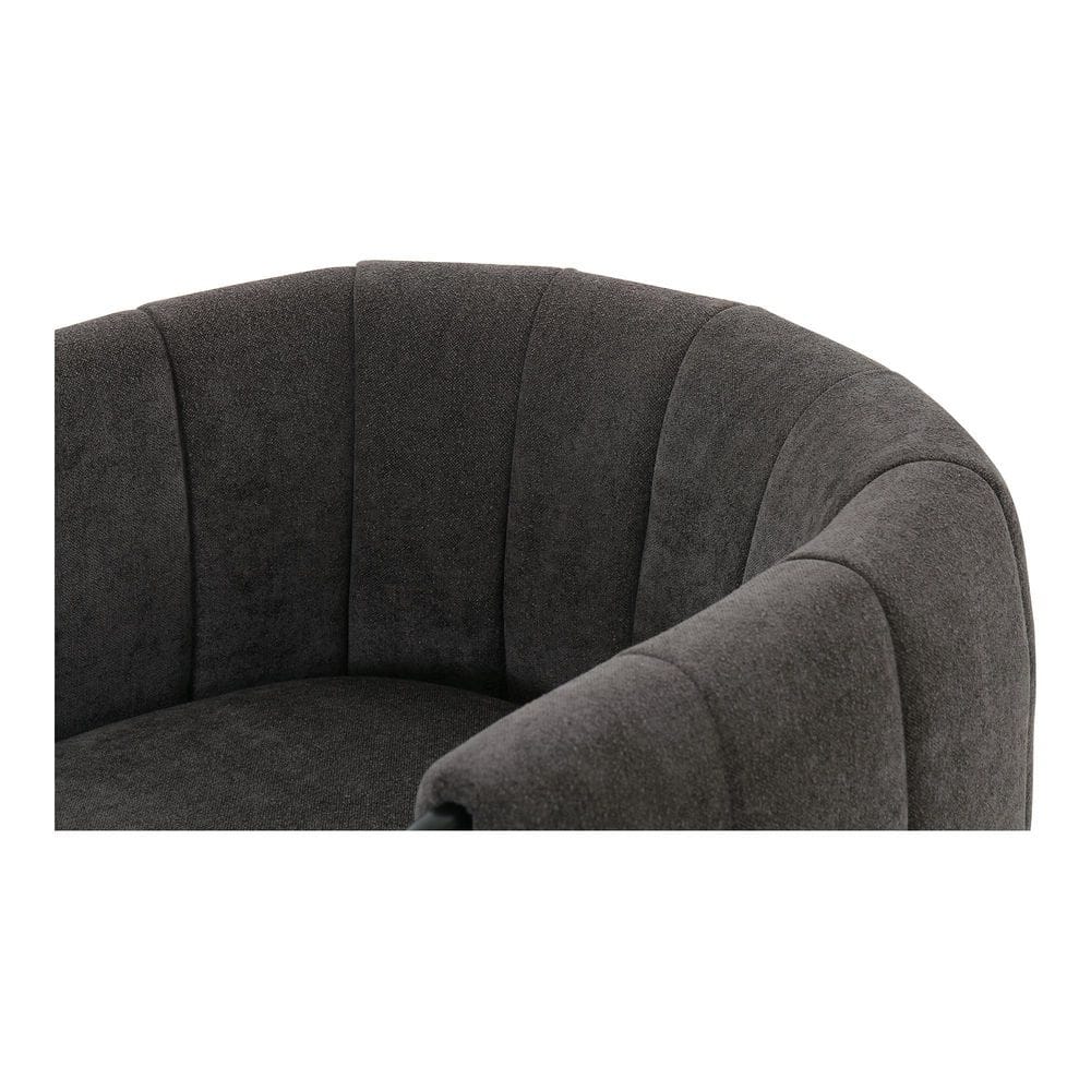 Dark Gray Polyester Upholstered Armchair with Wood Frame
