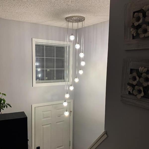 10 -Light Unique Tiered Chandelier with Crystal Accents