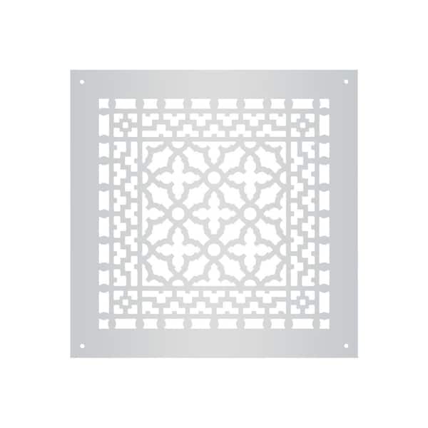 Reggio Registers Scroll Series 10 in. x 10 in. Aluminum Grille, Gray with Mounting Holes