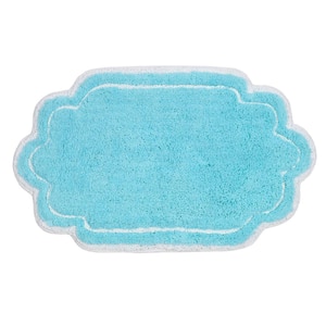 Allure Collection 100% Cotton Tufted Bath Rug, 21 in. x34 in. Bath Rug, Turquoise