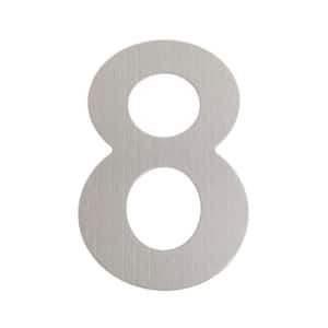 6 in. Silver Stainless Steel Floating House Number 8