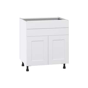 Wallace Painted Warm White Shaker Assembled Base Kitchen Cabinet with Drawers (30 in. W x 34.5 in. H x 24 in. D)