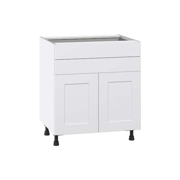 J COLLECTION Wallace Painted Warm White Shaker Assembled Base Kitchen ...