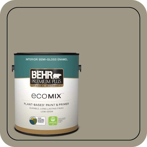 1 gal. #PPU8-20 Dusty Olive Semi-Gloss Enamel EcoMix Plant-Based Interior Paint & Primer