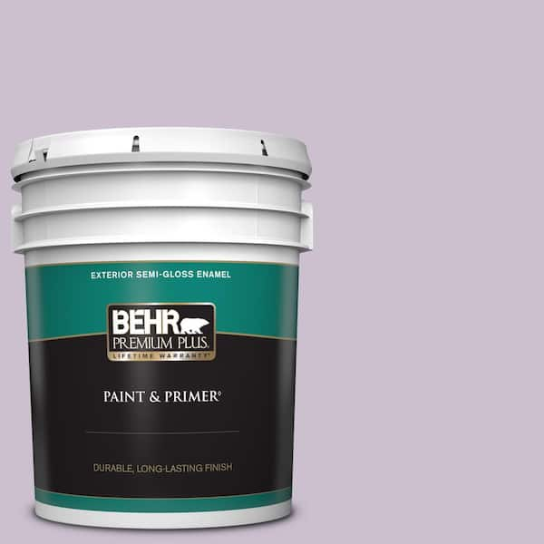 BEHR PREMIUM PLUS 5 gal. #S100-2 Romantic Poetry Semi-Gloss Enamel Exterior Paint & Primer