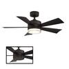 Wynd 42 in. Indoor/Outdoor Matte Black 5-Blade Smart Ceiling Fan with 3000K  LED Light Kit and Remote