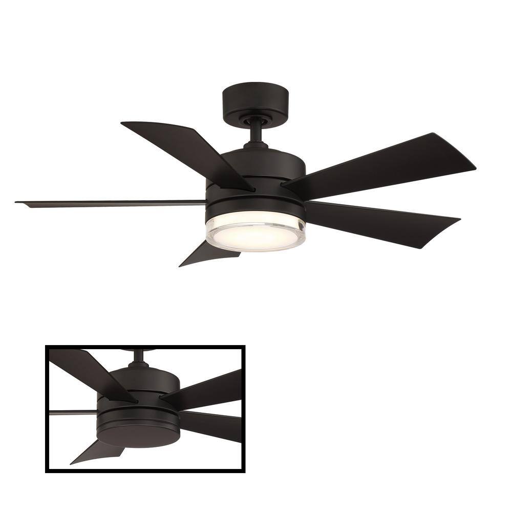 Modern Forms Wynd 42 in. Indoor/Outdoor Matte Black 5-Blade Smart Ceiling  Fan with 3000K LED Light Kit and Remote FR-W1801-42L-MB The Home Depot