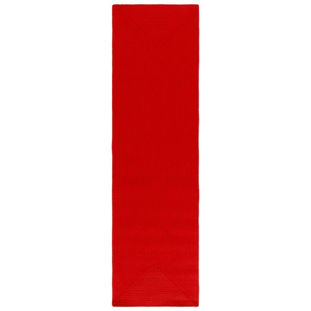 SAFAVIEH Braided Rust 2 ft. x 8 ft. Machine Washable Solid Color ...