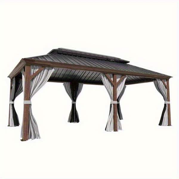 12 ft. x 20 ft. Hardtop Gazebo, Metal Gazebo, All-Weather Waterproof Shelter