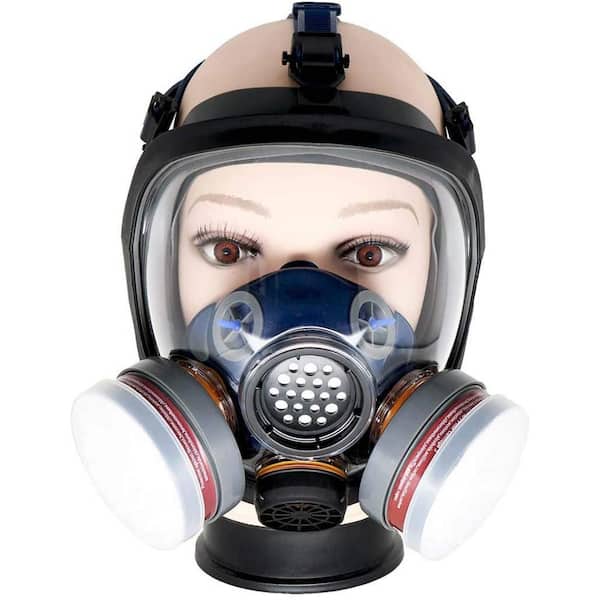 Full Face Organic Vapor Tactical Gas Mask and Survival Respirator with 40mm  P-D-1 Filter Pod