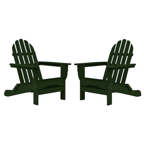 DUROGREEN Icon Forest Green Recycled Plastic Adirondack Chair (2-Pack)