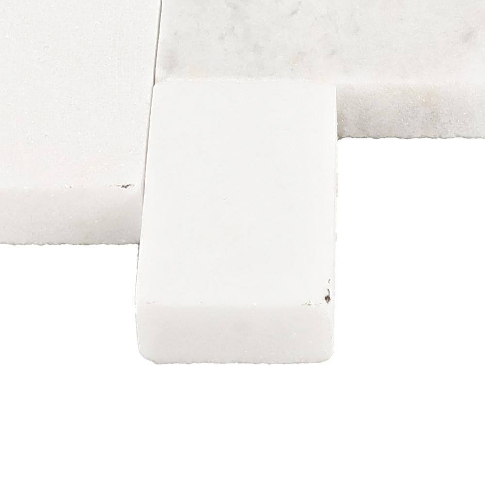 Daphne White 11x12 Marble Herringbone Mosaic Tile
