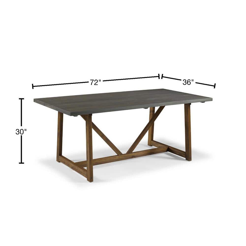 Farmhouse Haven 72" Reclaimed Pine Wood Rustic Dining Table