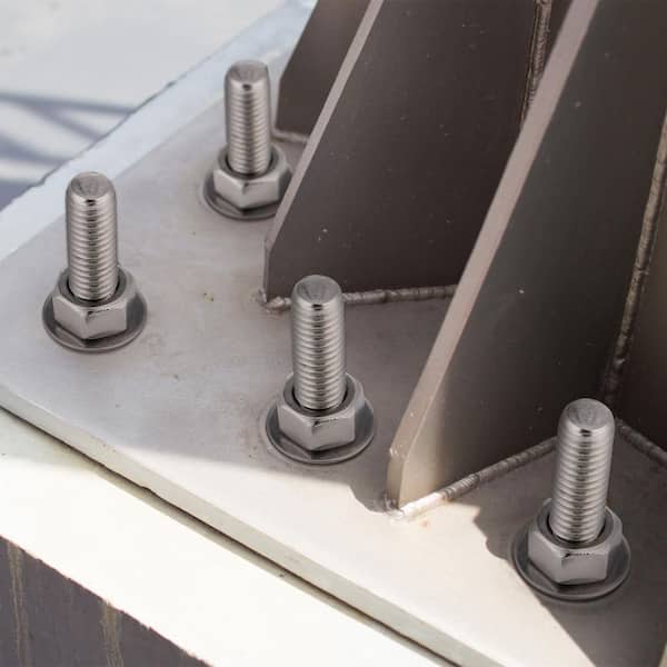 MY MIRONEY 10-Pack J-Bolt Set – Stainless Steel Anchor Bolts With Nuts & Washers, 3/8" X 4.72", M10 Thread, Corrosion-Resistant, For Concrete & Post Anchors
