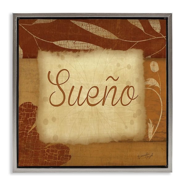 Stupell Industries Dream Phrase Traditional by Jennifer Pugh Gray Floater Frame Typography Graphic Art Print 25 in. x 25 in.