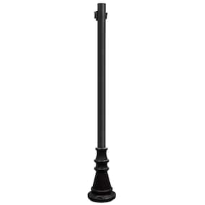 6 ft. Black Outdoor Lamp Post with Convenience Outlet and Dusk to Dawn Photo Sensor fits 3 in. Post Top