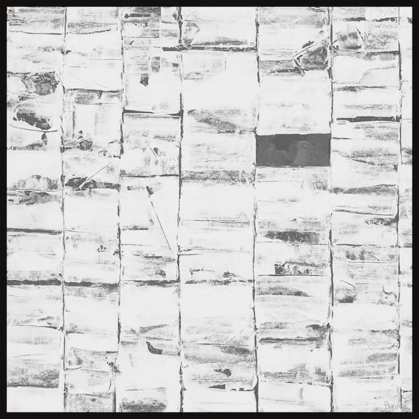 Unbranded "Missing Marble" by Parvez Taj Floater Framed Canvas Abstract Art Print 32 in. x 32 in.