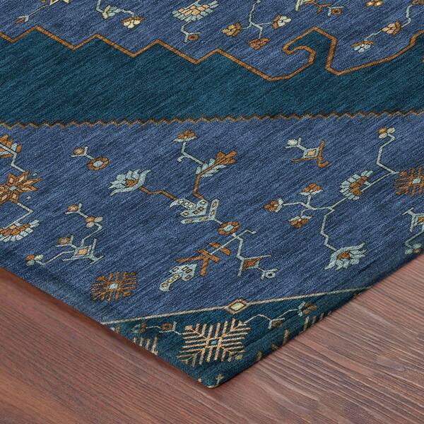 Chantille Machine Washable Indoor/Outdoor Abstract ACN2472 Navy 3 ft. x 5 ft. Area Rug