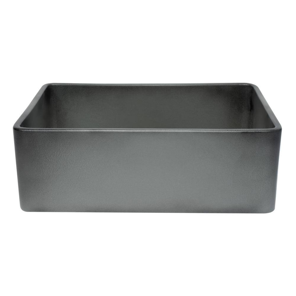 30'' Concrete Gray Fireclay Farmhouse Kitchen Sink