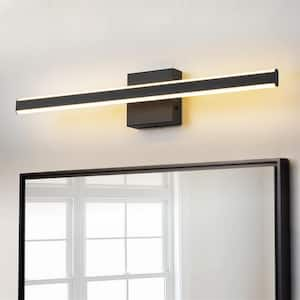 Mira 23.8 in. 1-Light Matte Black Linear Dimmable LED Vanity Light