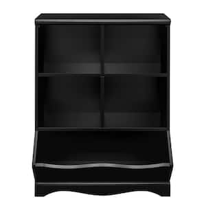 35 in. Black Multi-Cubby Storage Cabinet