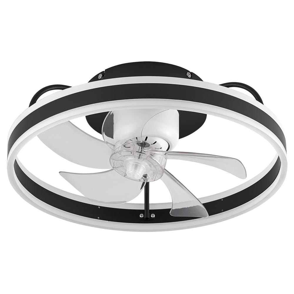 19.69 in Black Indoor LED Multi-functional Oscillating Ceiling Fan with Lig