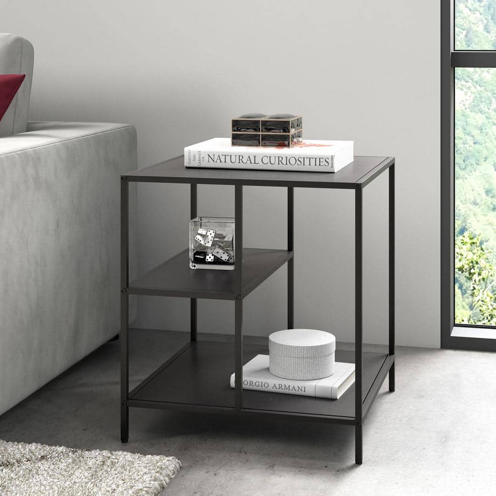 Winthrop 20" Blackened Bronze Metal Square Side Table