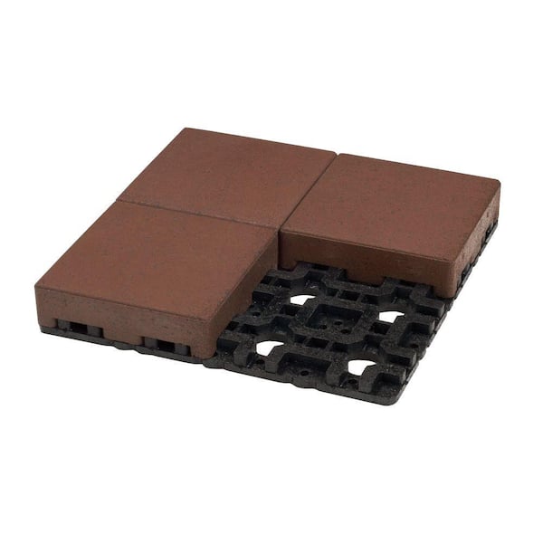 TimberTech 16 in. x 16 in. x 2.5 in. Redwood Plastic Paver (4-Pavers and 1 Grid)