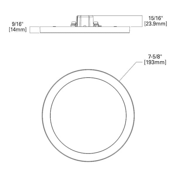 SMD 6 in. Round Surface Mount Downlight, 600 Lumen, 90CRI, Selectable CCT, White