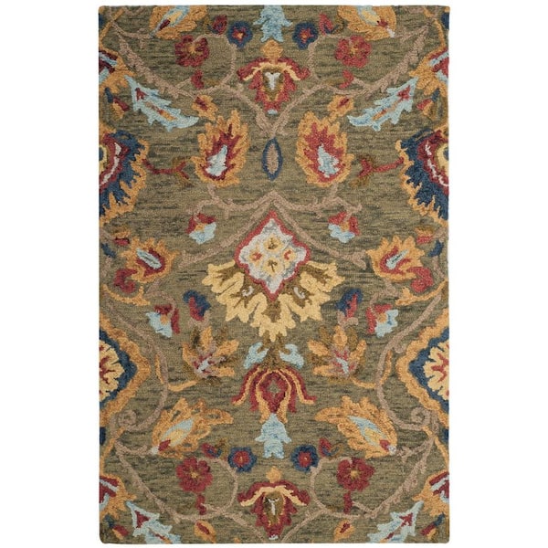 SAFAVIEH Blossom Green/Multi 4 ft. x 6 ft. Floral Area Rug