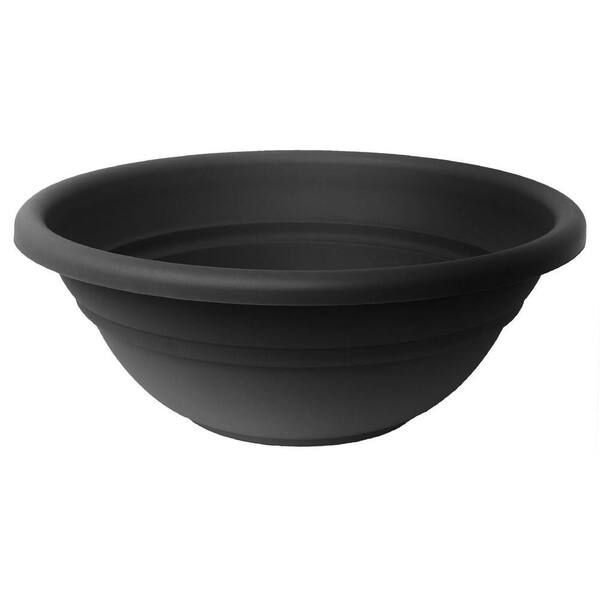 Bloem 20 in. Black Plastic Milano Bowl (12-Pack)