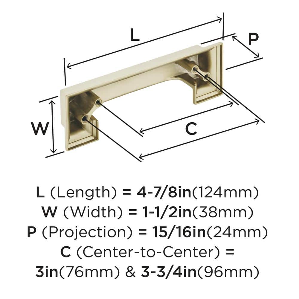 Golden Champagne Steel Traditional Cabinet Cup Pull with Mounting Hardware