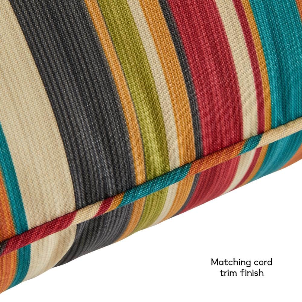 Sunset Stripe Polyester Outdoor Lounge Chair Cushion Set