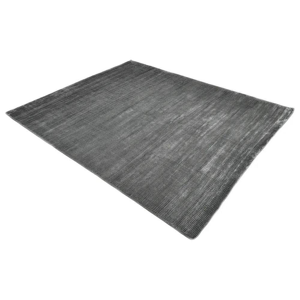 Elegant Cordi Dark Gray Hand-Knotted Wool-Blend 9' x 12' Area Rug