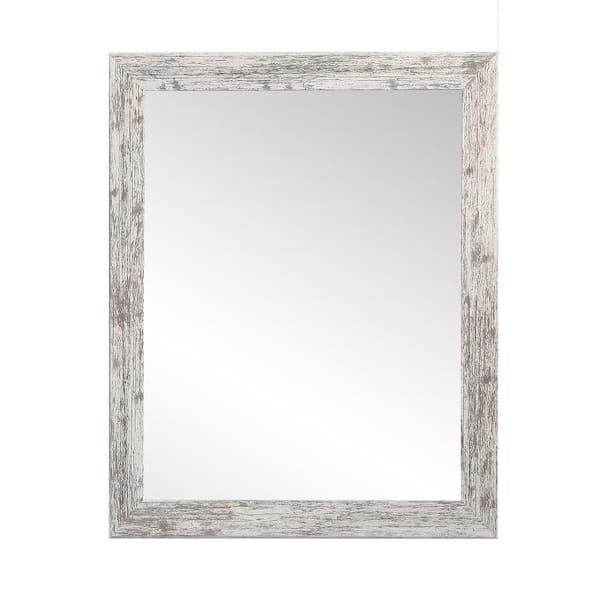 BrandtWorks Medium Rectangle Distressed White Casual Mirror (39 in. H x 32.5 in. W)