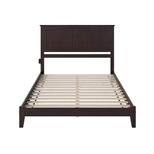 Nantucket Espresso King Solid Wood Frame Low Profile Platform Bed with Attachable USB Device Charger
