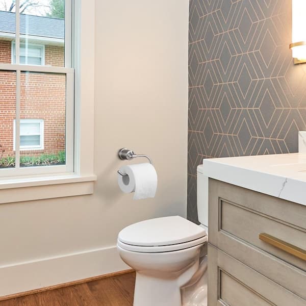Wall-Mount Single Post Toilet Paper Holder with 2 PCS in Brushed Nickel