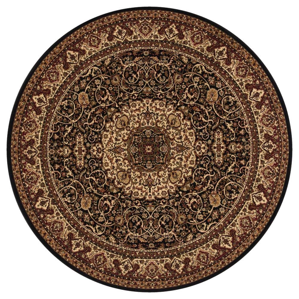 Concord Global Trading Persian Classics Isfahan Black 5 ft. Round Area ...