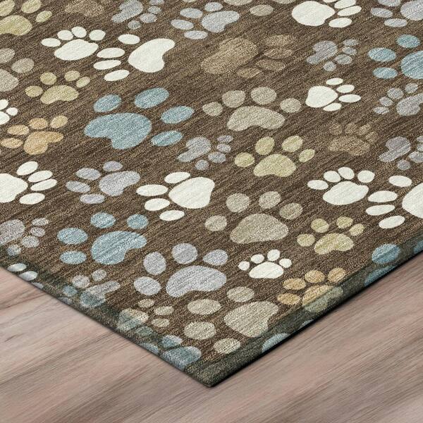 Chantille Machine Washable Indoor/Outdoor Abstract ACN3061 Chocolate 5 ft. x 7 ft. 6 in. Area Rug