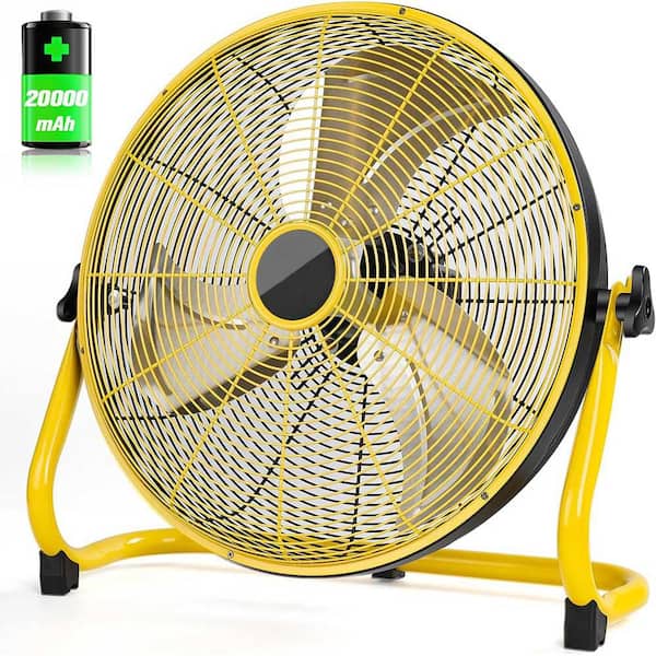 16 Cordless Floor Fan High Velocity 2500 CFM with 20000 mAh Capacity for Camping Gazebo Greenhouse Hurricane Home
