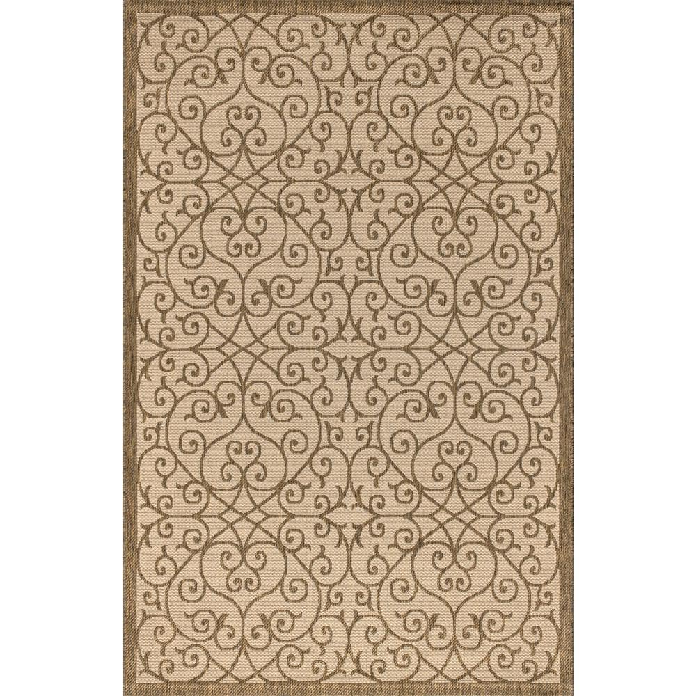 Madrid Vintage Filigree Beige/Brown 3' x 5' Synthetic Indoor/Outdoor Rug