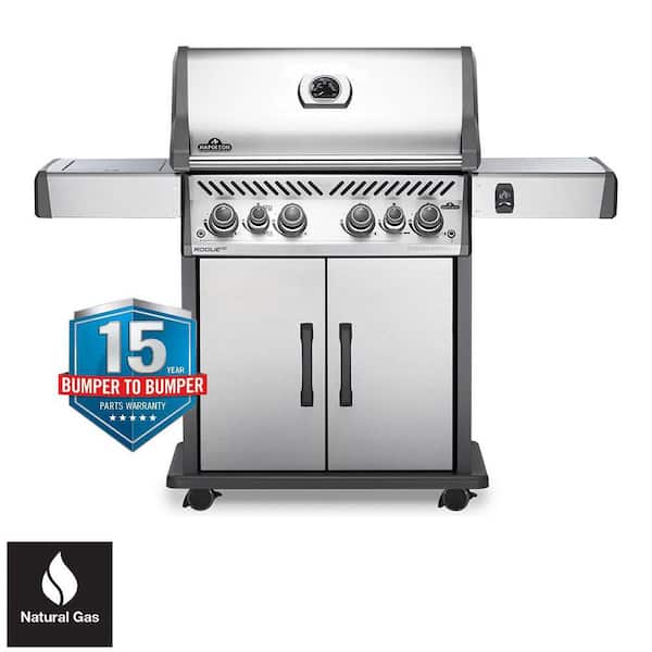 NAPOLEON Rogue 4-Burner Natural Gas Grill with Infrared Rear and Side Burners in Stainless Steel