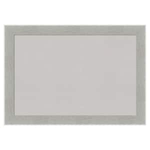 Glam Linen Grey Framed Grey Corkboard 41 in. x 29 in Bulletin Board Memo Board